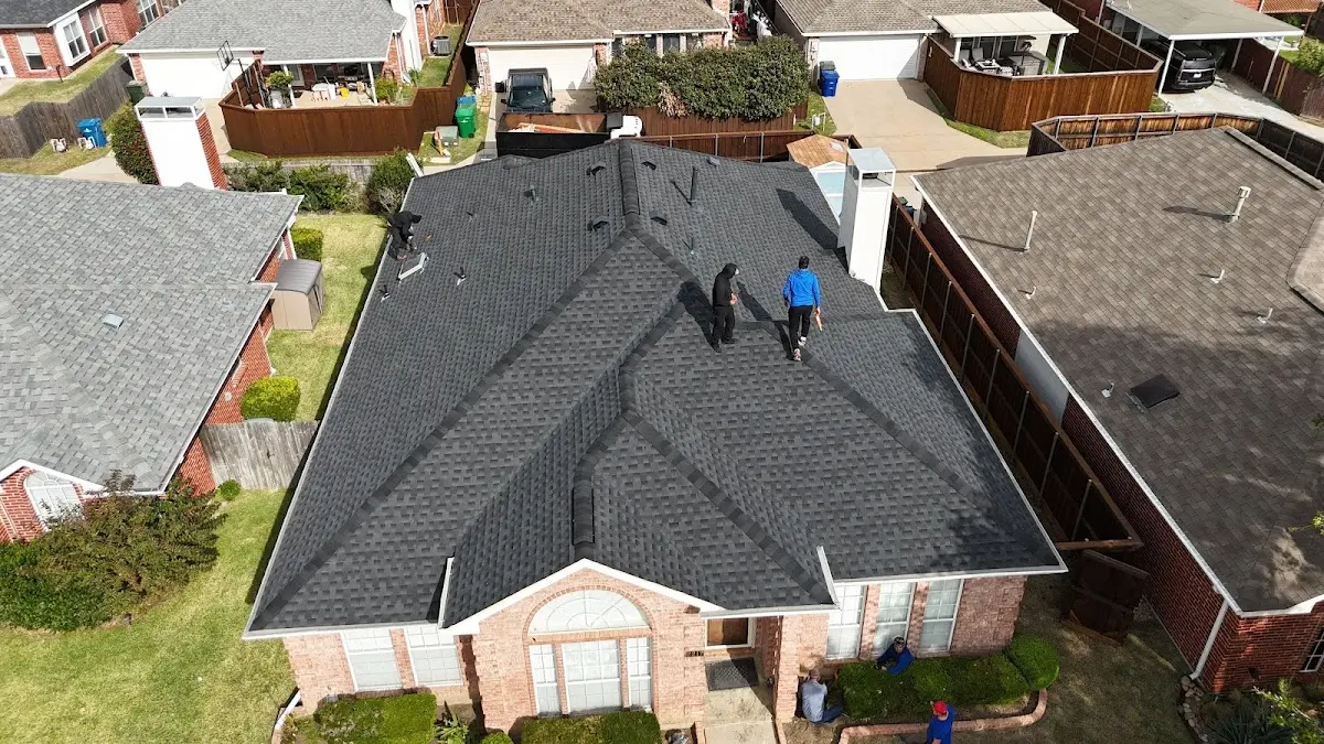 Commercial Roofing work in progress on a Glenn Heights property